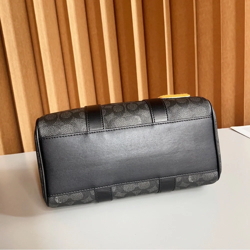 Black Monogram Patch Boston Handbag - Picture 3 of 9